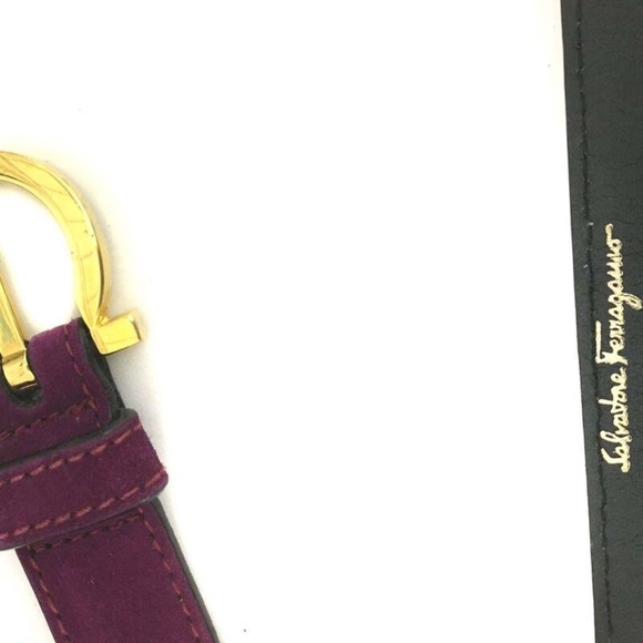 EUC Salvatore Ferragamo Gancini Suede Leather 72cm (28 inches) Belt - Picture 8 of 14